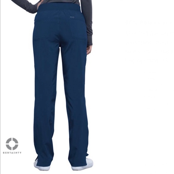 Petite Mid-rise Tapered Leg Scrub Pant (Navy) - Picture 3 of 5
